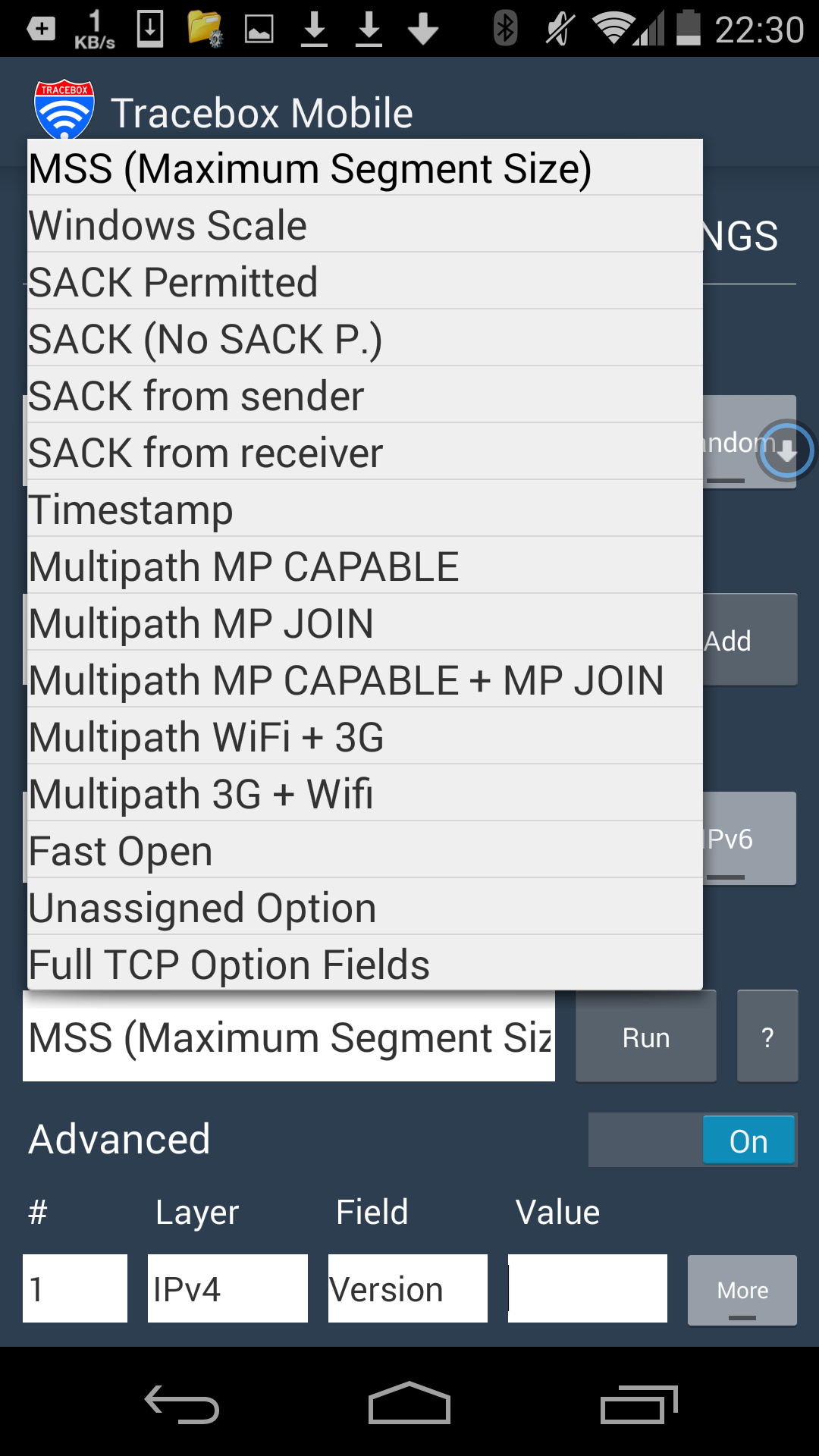 Screenshot of Tracebox on Android